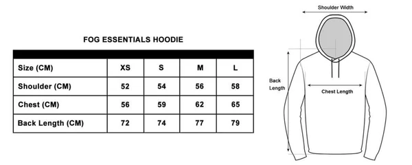 Complete Guide to Essentials Fear of God Hoodie Size Chart